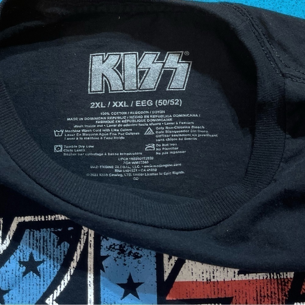 KISS retro modern band t shirt mens XXL black blue red - Picture 5 of 5